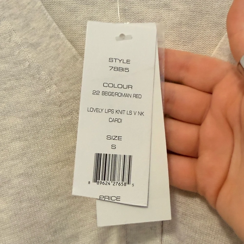 French Connection Cream V-Neck Cardigan Small - Picture 4 of 5